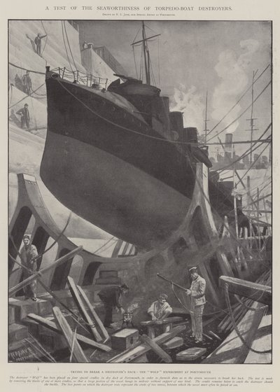 Een test van de zeewaardigheid van torpedobootjagers door Fred T. Jane